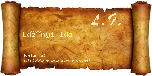 Lányi Ida névjegykártya